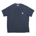 CARHARTT Mens Blue Pocket T-Shirt XL Short Sleeve Crew Neck Cotton Workwear