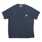 CARHARTT Mens Blue Pocket T-Shirt XL Short Sleeve Crew Neck Cotton Workwear