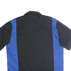 DICKIES Mens Black & Blue Cotton Shirt 2XL Workwear Button Short Sleeve
