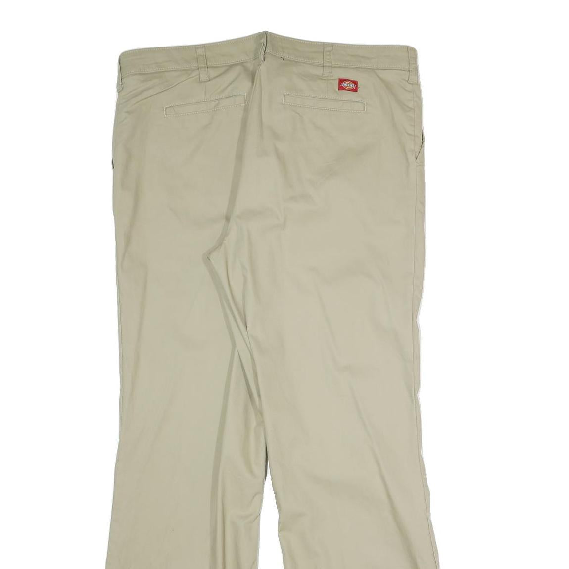 DICKIES Womens Beige Cotton Blend Regular Straight Trousers W35 L30 Workwear