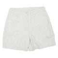 BASIC EDITION Womens White Casual Cotton Blend Shorts L W29 Summer Relaxed Fit