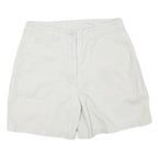 BASIC EDITION Womens White Casual Cotton Blend Shorts L W29 Summer Relaxed Fit
