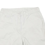 BASIC EDITION Womens White Casual Cotton Blend Shorts L W29 Summer Relaxed Fit