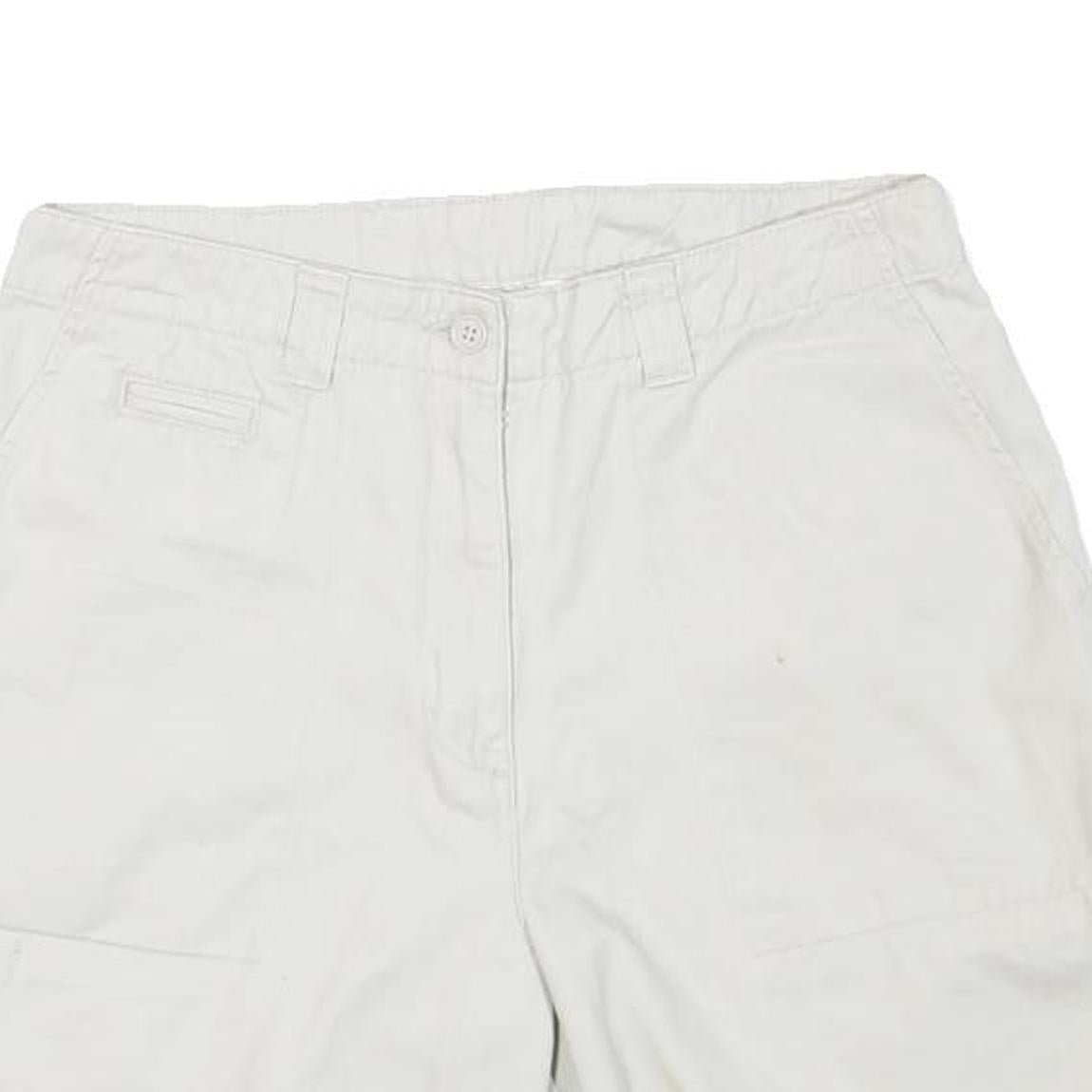 BASIC EDITION Womens White Casual Cotton Blend Shorts L W29 Summer Relaxed Fit