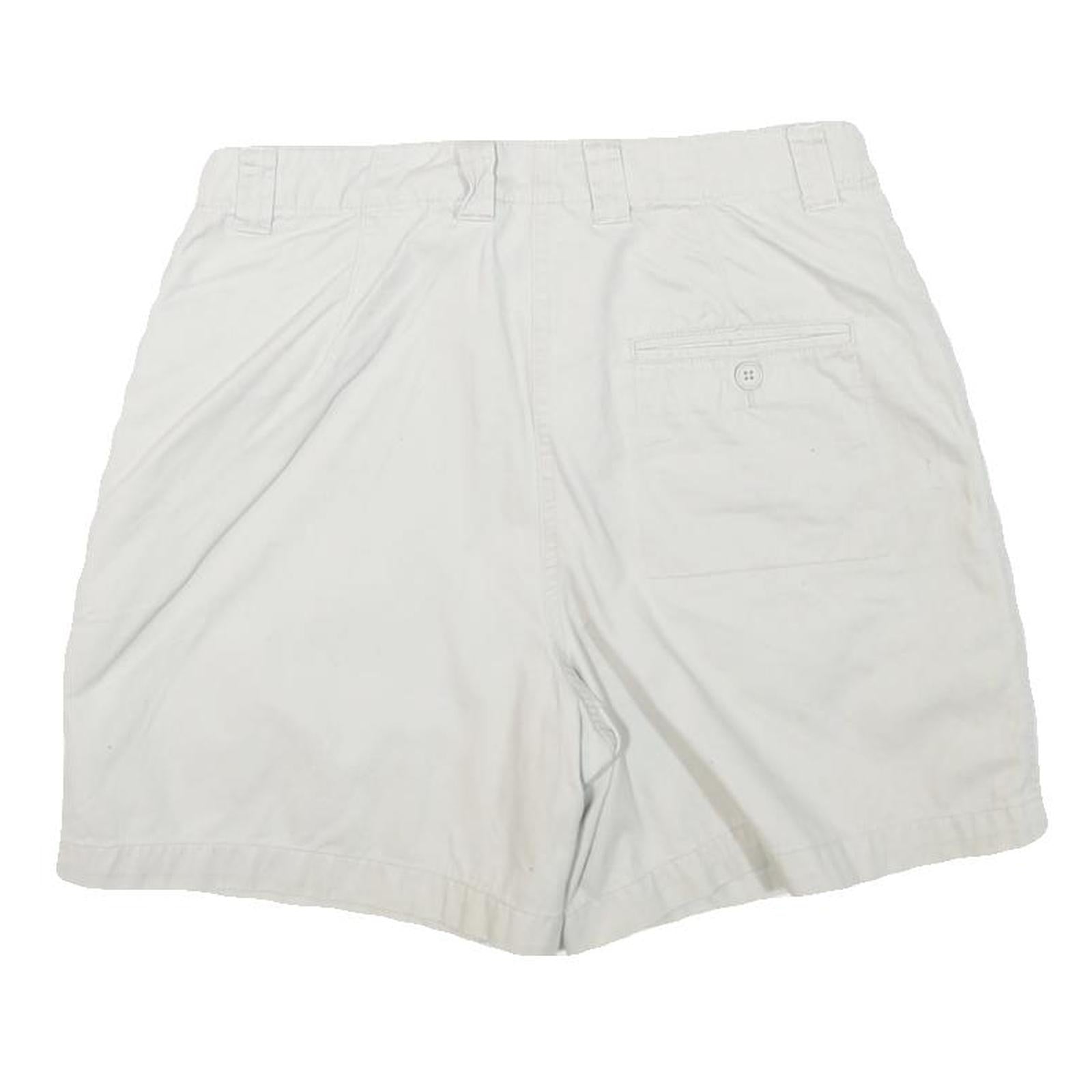BASIC EDITION Womens White Casual Cotton Blend Shorts L W29 Summer Relaxed Fit