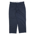 DICKIES Mens Cotton Blend Navy Regular Straight Trousers W40 L30 Workwear Zip