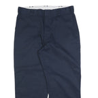 DICKIES Mens Cotton Blend Navy Regular Straight Trousers W40 L30 Workwear Zip