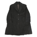 Womens Black Wool Blend Button Jacket UK 12 Classic Coat Plain Elegant