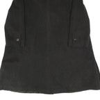 Womens Black Wool Blend Button Jacket UK 12 Classic Coat Plain Elegant