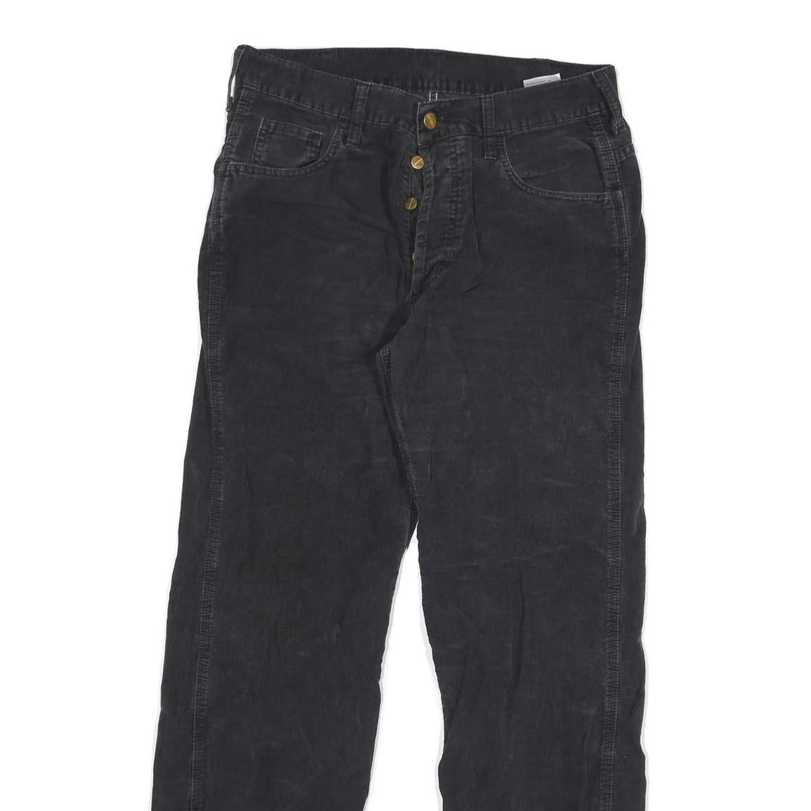 CARHARTT Mens Cotton Blend Black Regular Straight Trousers W29 L32 Workwear