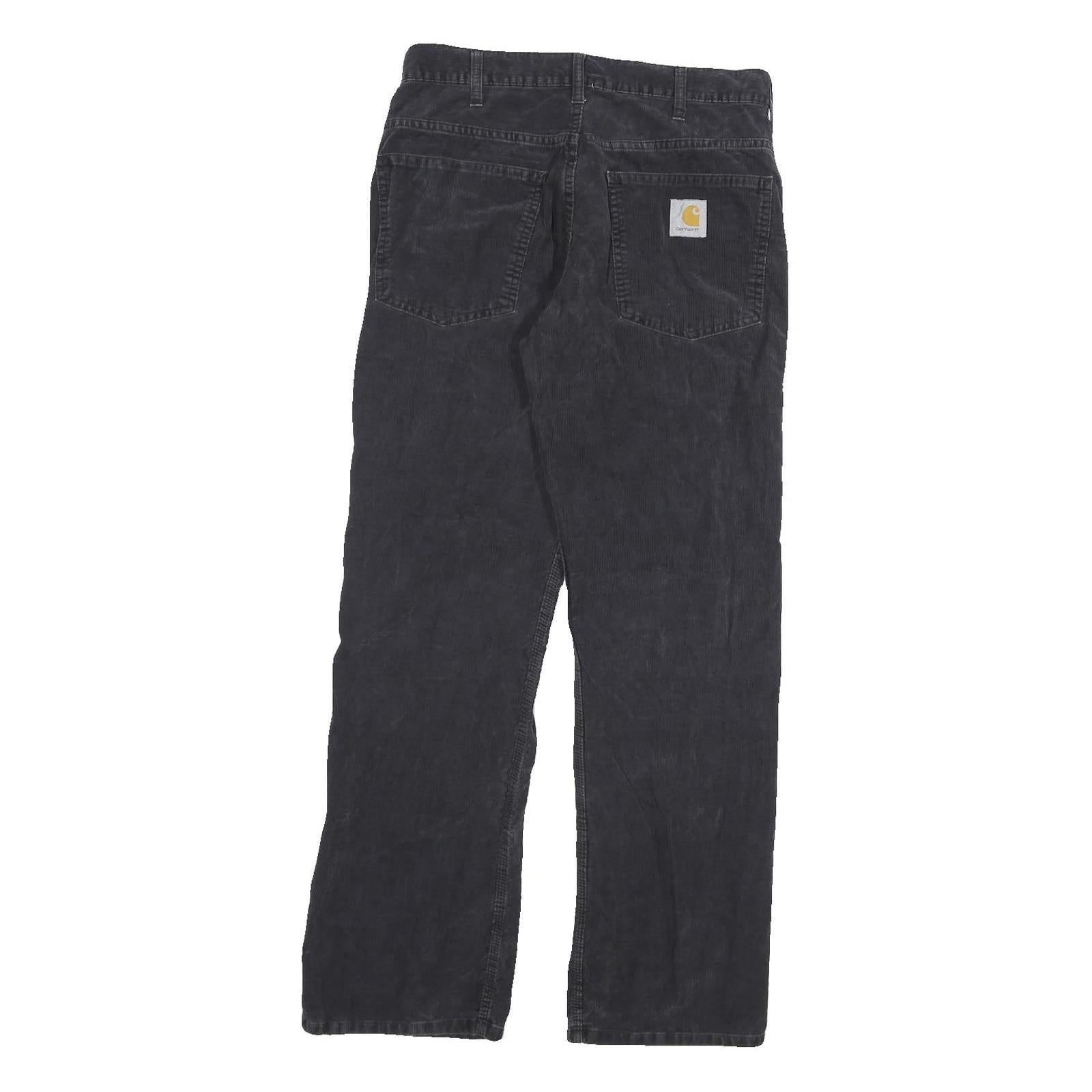 CARHARTT Mens Cotton Blend Black Regular Straight Trousers W29 L32 Workwear
