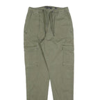 INDICODE JEANS Womens Cotton Blend Green Slim Cargo Trousers W26 L30 Drawstring