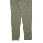 INDICODE JEANS Womens Cotton Blend Green Slim Cargo Trousers W26 L30 Drawstring