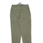 INDICODE JEANS Womens Cotton Blend Green Slim Cargo Trousers W26 L30 Drawstring