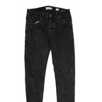 BENCH Mens Slim Black Jeans Denim W32 L34 Stylish Zip Closure Stretch Fit
