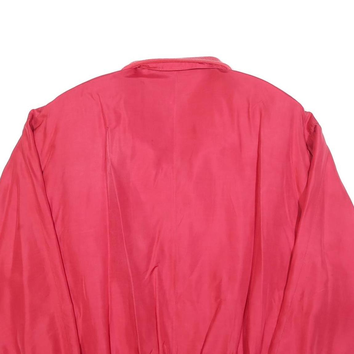 CARLO COLUCCI Mens Red Silk Bomber XL Woven Plain Zip Jacket Elegant Retro