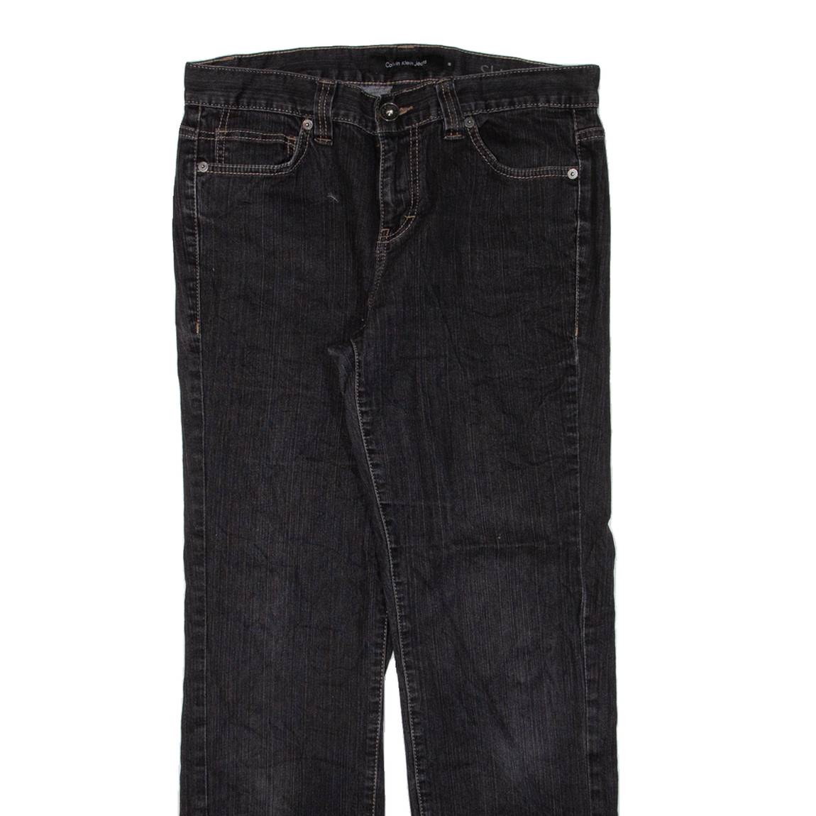 CALVIN KLEIN JEANS Womens Jeans Black Slim Straight W32 L28