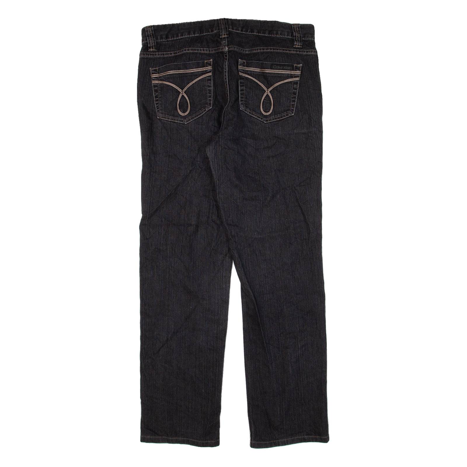 CALVIN KLEIN JEANS Womens Jeans Black Slim Straight W32 L28