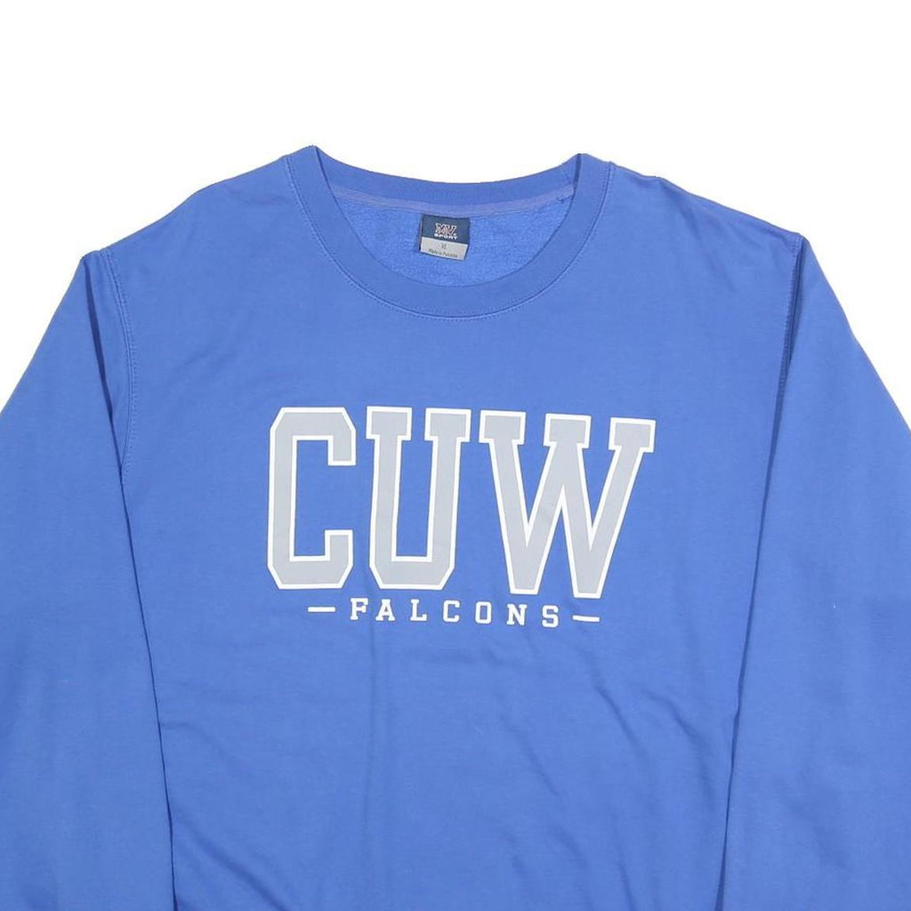 MV SPORT Mens Blue CUW Falcons Crew Neck XL Cotton Blend Sweatshirt Casual