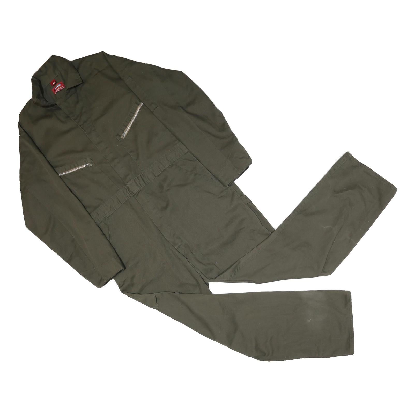 DICKIES Mens Green Cotton Blend Dungarees Classic Regular XL W38 L29 Workwear