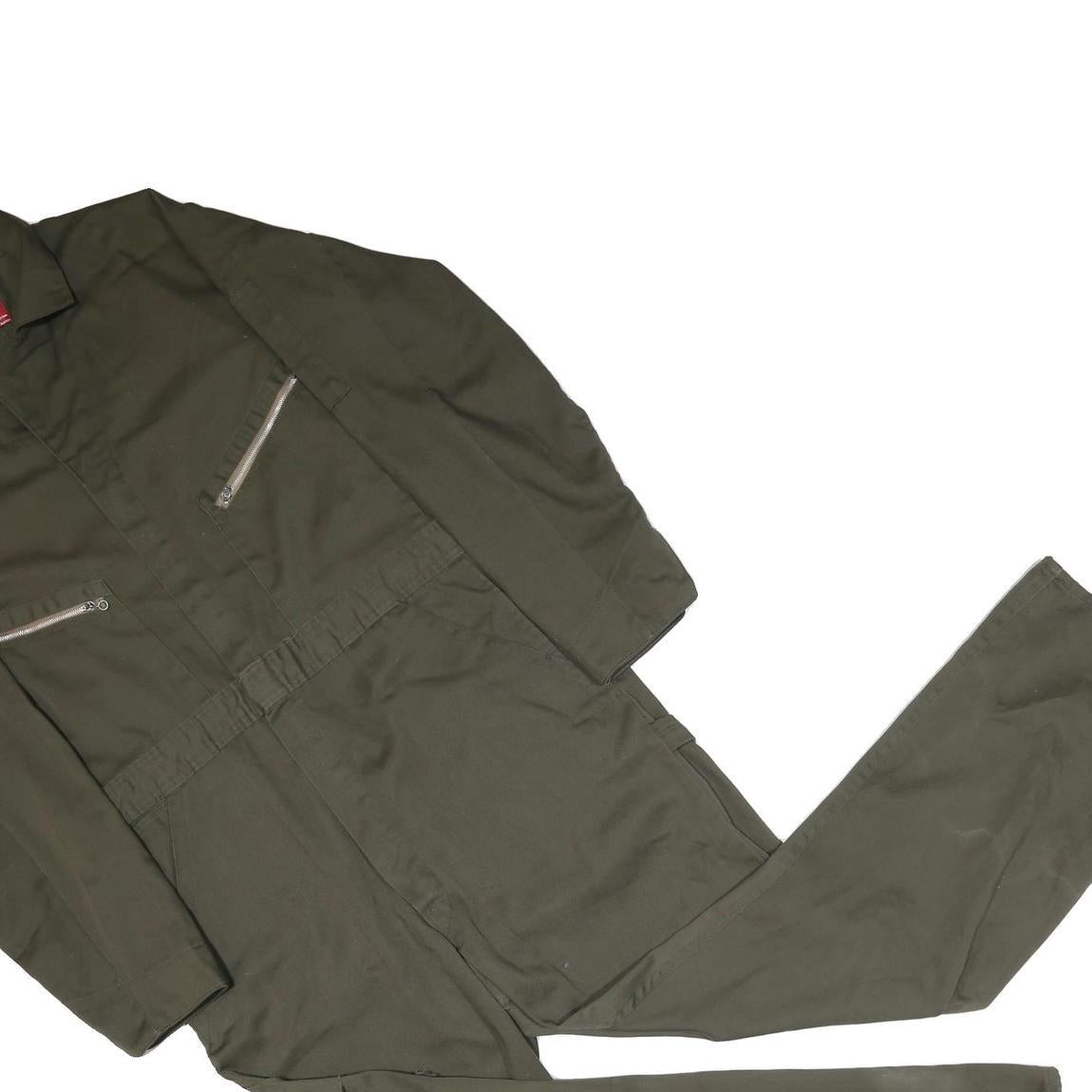 DICKIES Mens Green Cotton Blend Dungarees Classic Regular XL W38 L29 Workwear