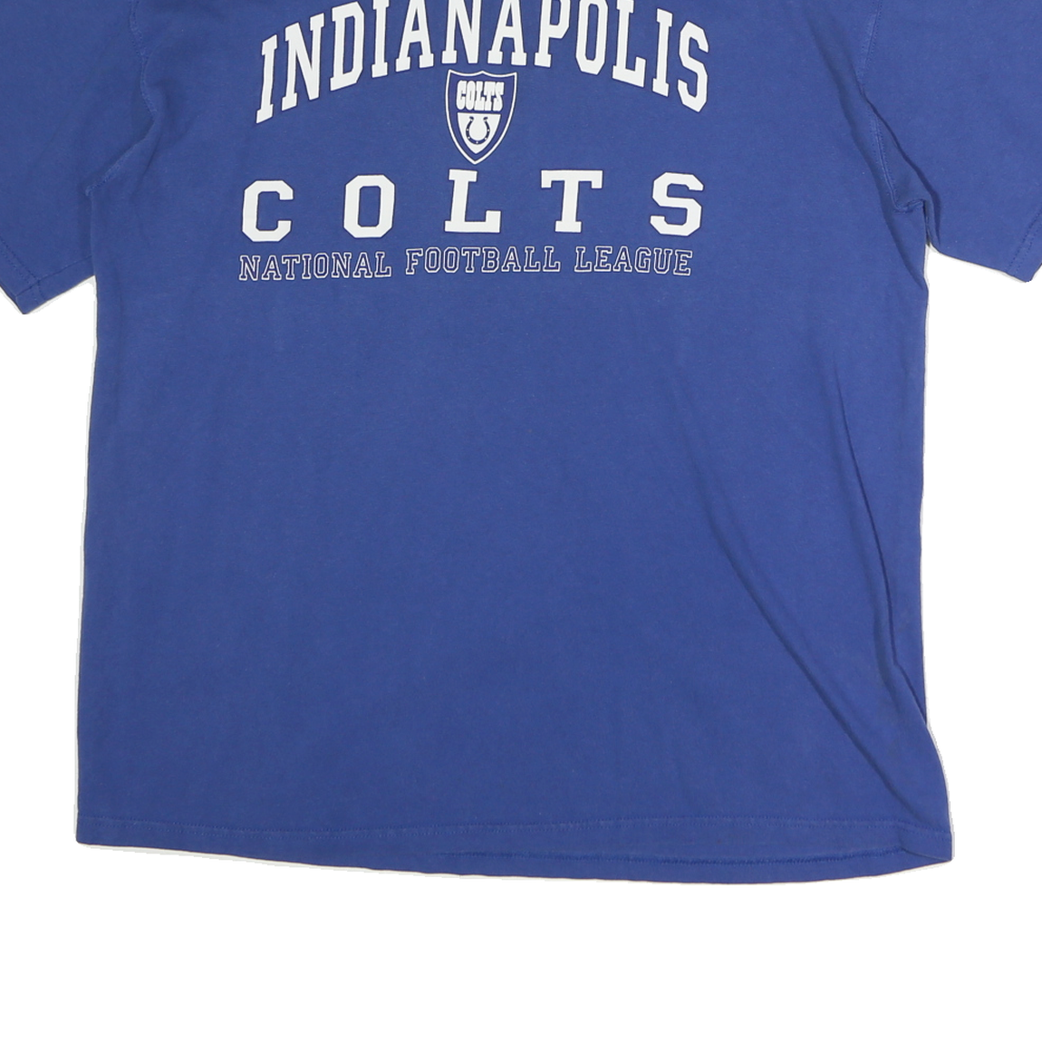 NFL Mens Blue Indianapolis Colts T-Shirt L Short Sleeve Crew Neck Cotton