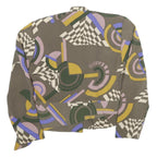 RICH LADY Womens Grey Green & Purple Printed Shirt Long Sleeve Collared S