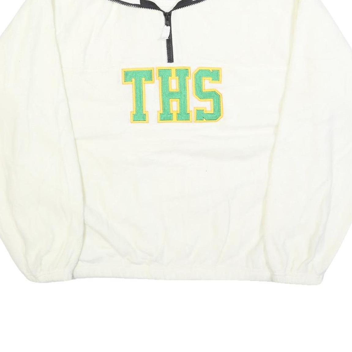 SIERRA PACIFIC Mens White Jumper Plain Crew Neck Basic Knit M Pullover Soft