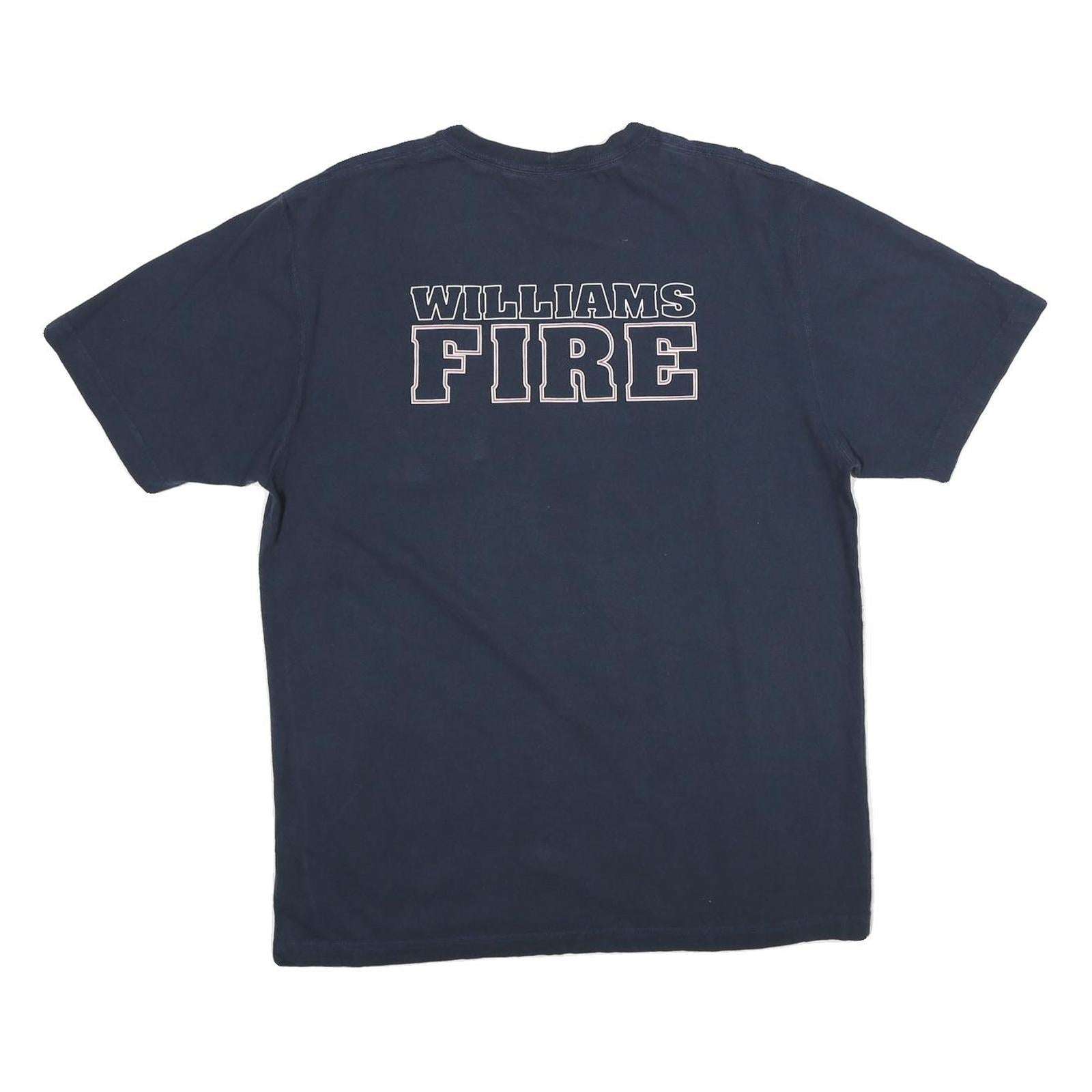 CARHARTT Mens Navy Blue Williams Fire Graphic T-Shirt M Short Sleeve Crew Neck
