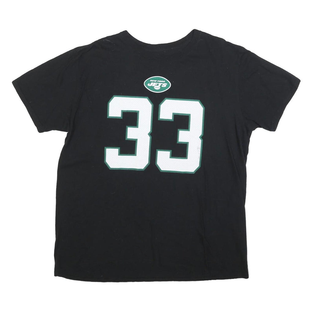 FANATICS Mens Black New York Jets 33 Adams Graphic T-Shirt XL Short Sleeve Crew