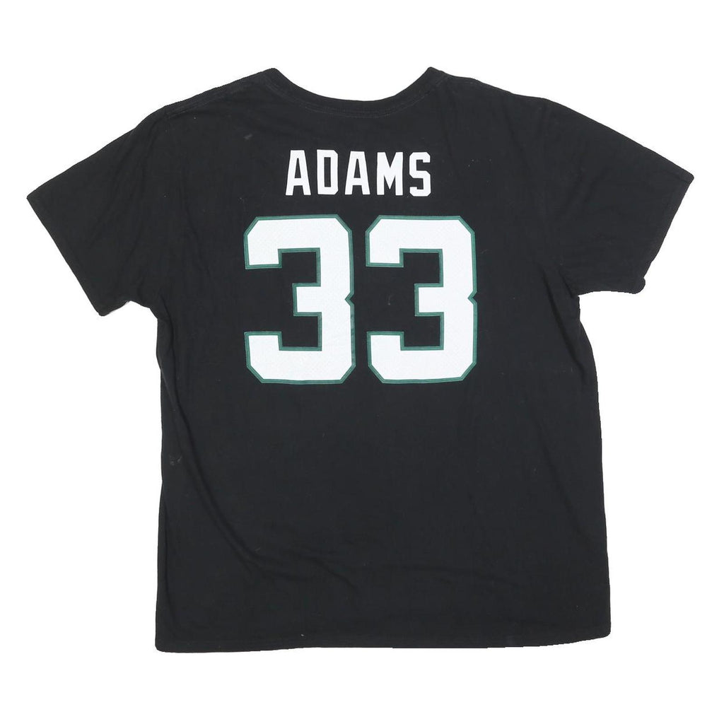 FANATICS Mens Black New York Jets 33 Adams Graphic T-Shirt XL Short Sleeve Crew