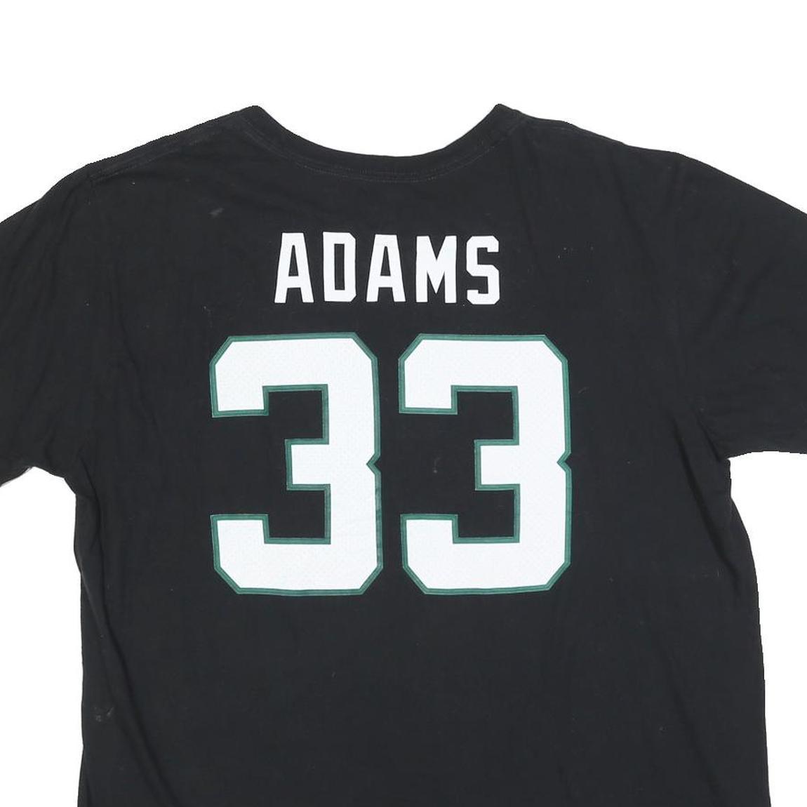 FANATICS Mens Black New York Jets 33 Adams Graphic T-Shirt XL Short Sleeve Crew