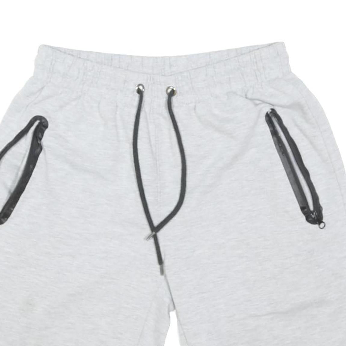 LEE COOPER Mens Shorts Light Grey Casual Cotton Blend M W26 Drawstring Waist