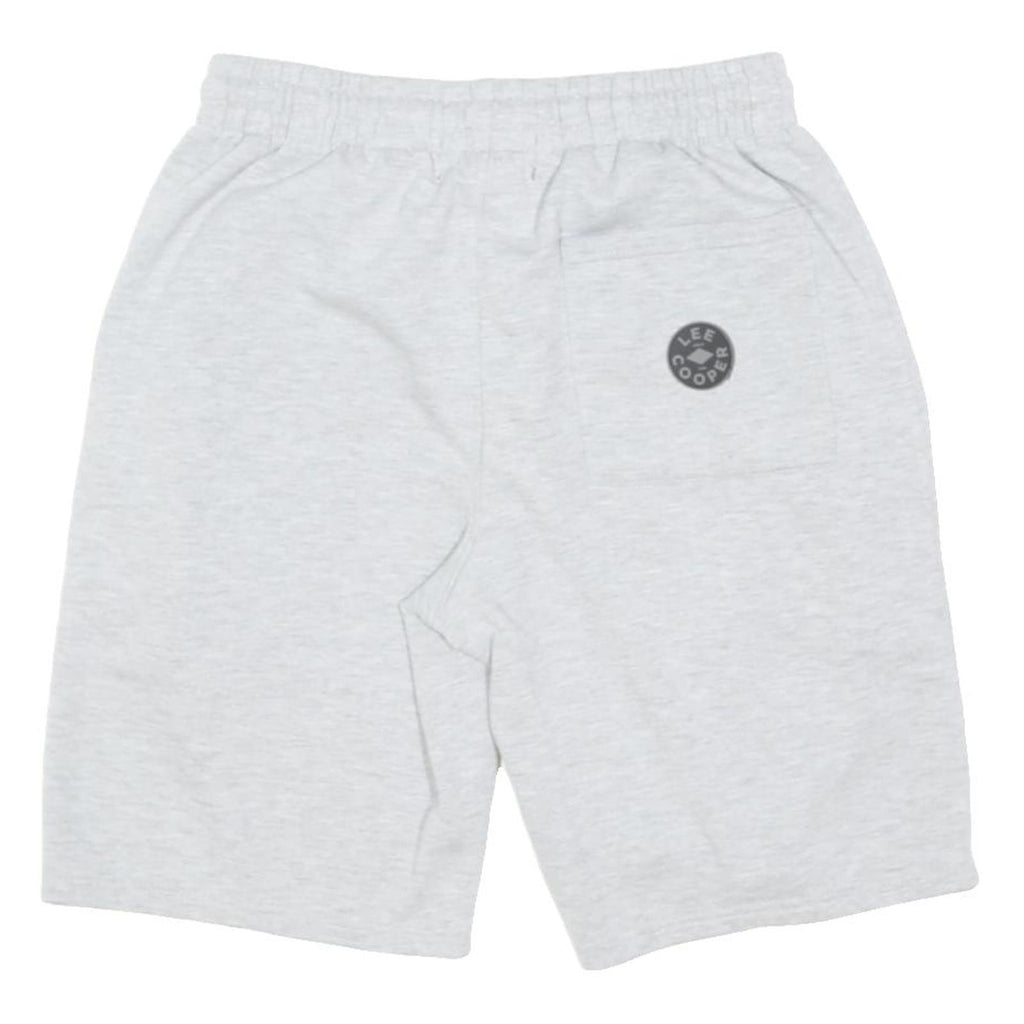 LEE COOPER Mens Shorts Light Grey Casual Cotton Blend M W26 Drawstring Waist