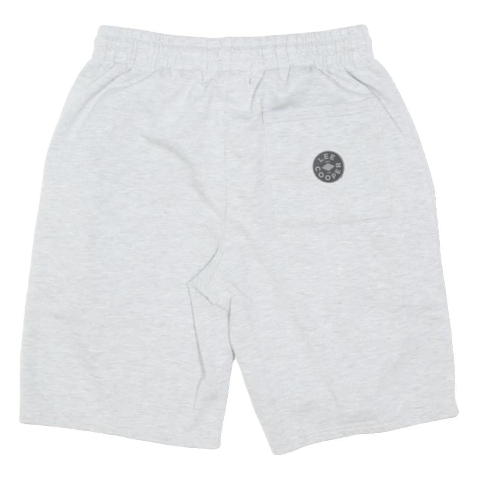 LEE COOPER Mens Shorts Light Grey Casual Cotton Blend M W26 Drawstring Waist