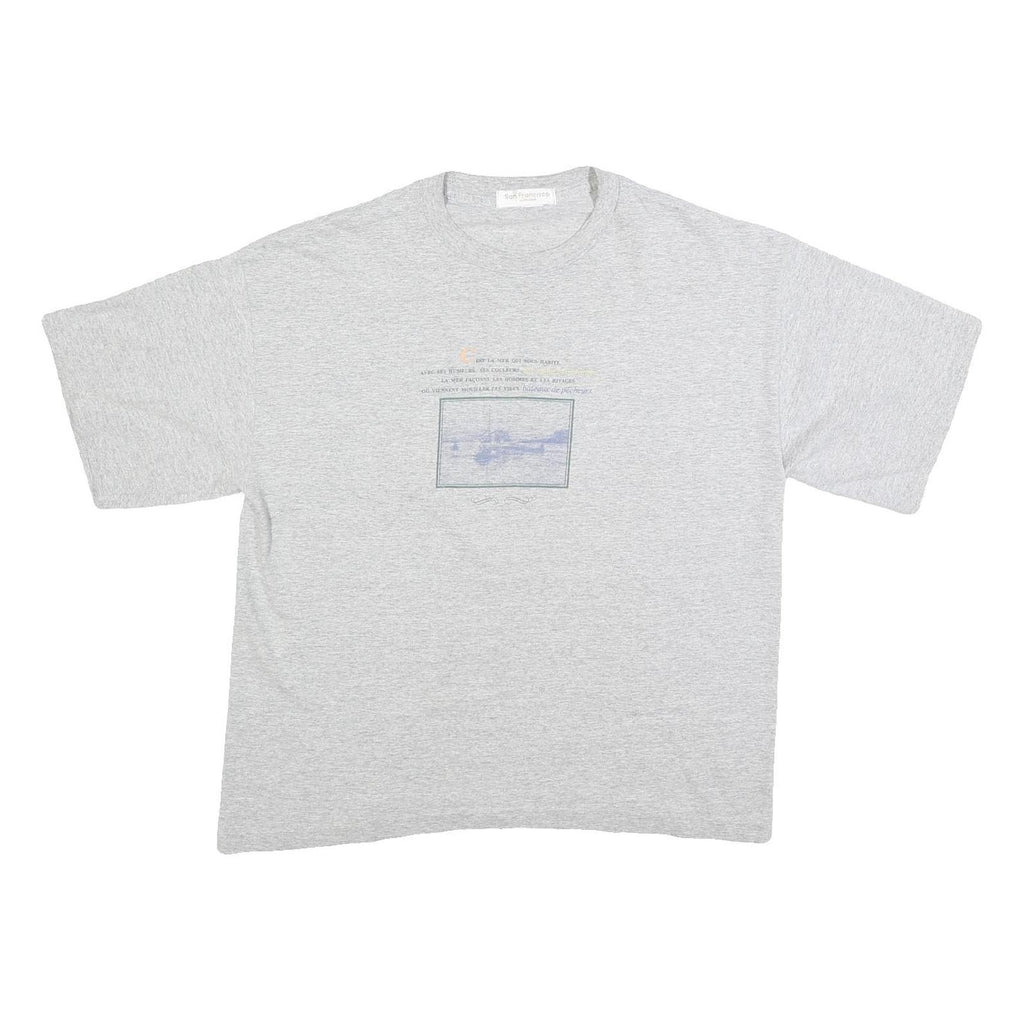 SAN FRANCISCO Womens Grey L Graphic T-Shirt Short Sleeve Crew Neck Cotton Blend