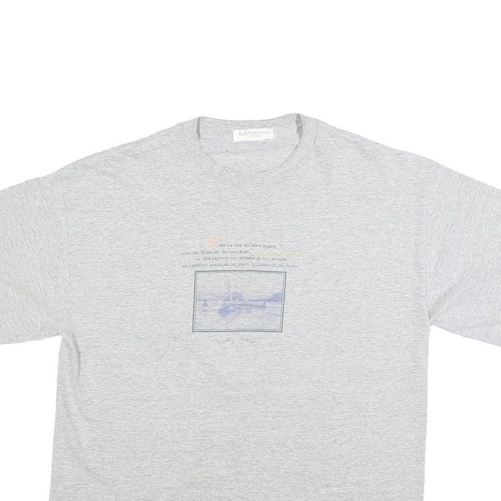 SAN FRANCISCO Womens Grey L Graphic T-Shirt Short Sleeve Crew Neck Cotton Blend