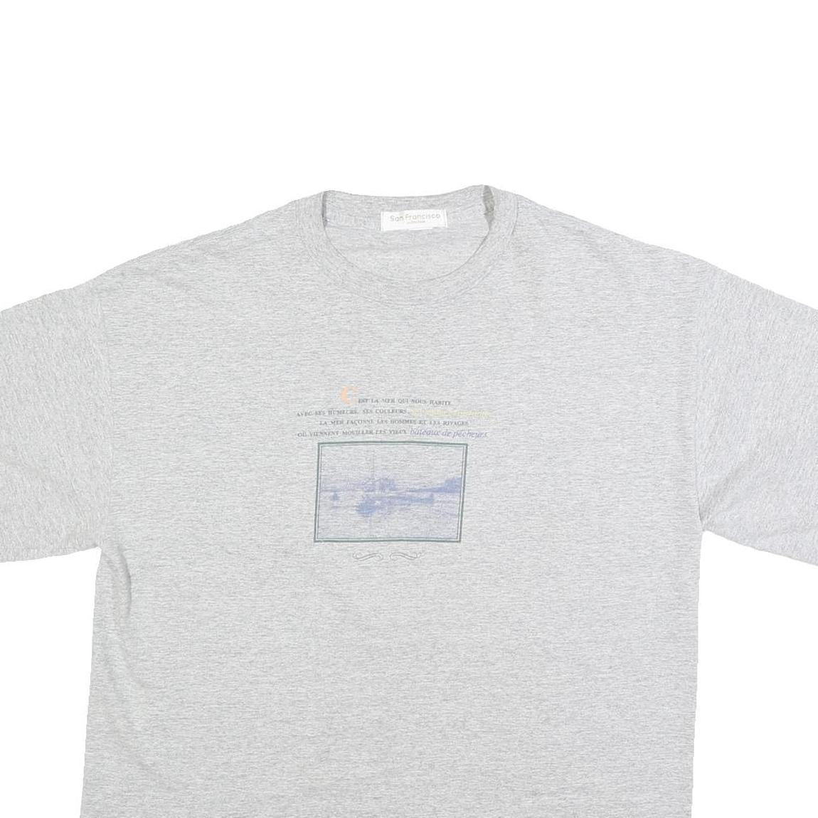 SAN FRANCISCO Womens Grey L Graphic T-Shirt Short Sleeve Crew Neck Cotton Blend