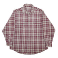 FIELD & STREAM Mens Maroon & Cream Plaid Shirt XL Casual Cotton Long Sleeve