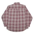 FIELD & STREAM Mens Maroon & Cream Plaid Shirt XL Casual Cotton Long Sleeve
