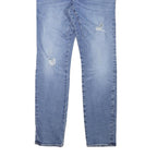 GUESS Mens Slim Blue Denim Jeans W33 L31 Distressed Cotton Blend Button Closure
