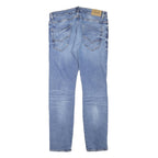 GUESS Mens Slim Blue Denim Jeans W33 L31 Distressed Cotton Blend Button Closure