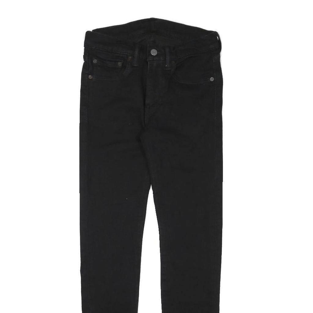 LEVI'S Mens Slim Black Denim Jeans W26 L27 Zip Cotton Blend