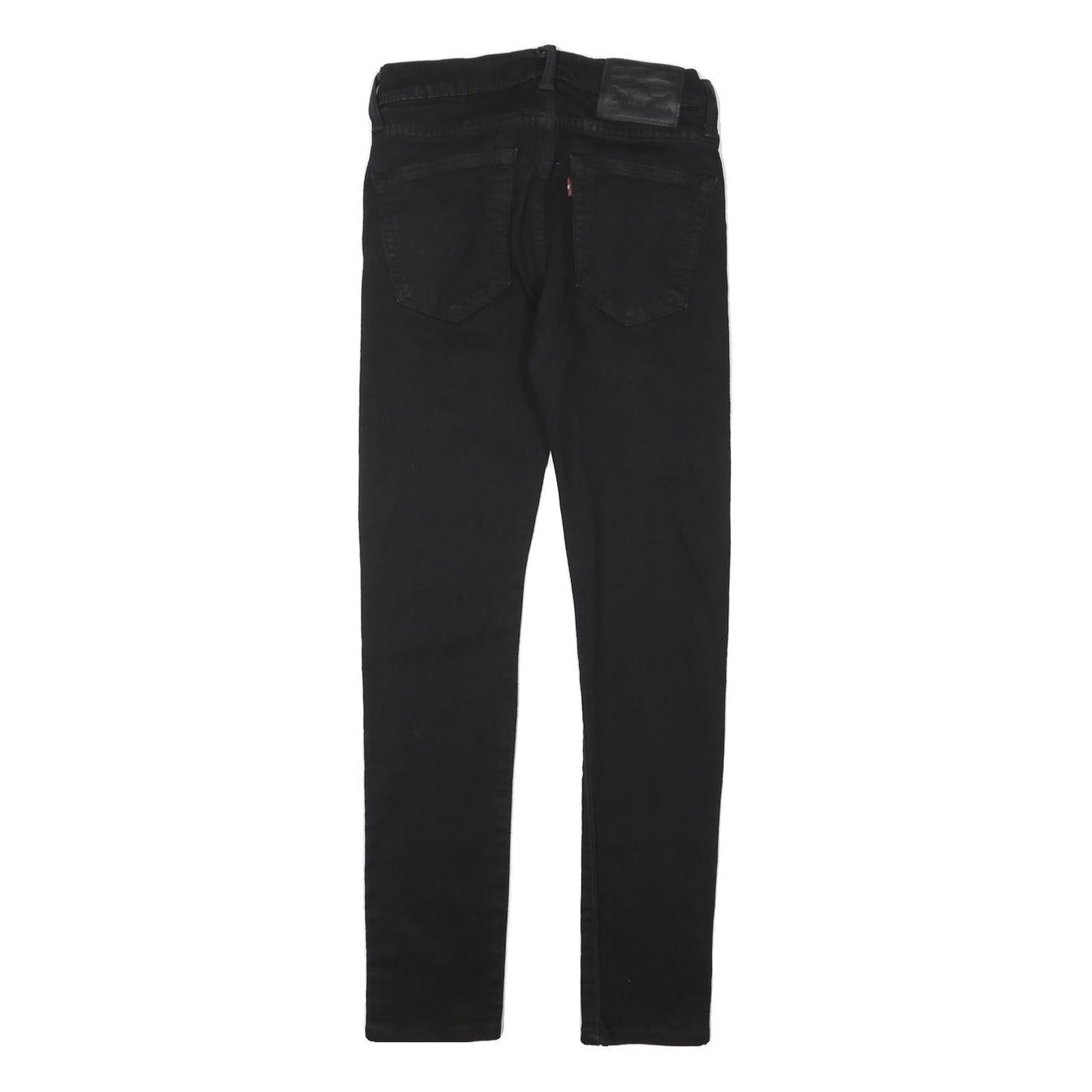 LEVI'S Mens Slim Black Denim Jeans W26 L27 Zip Cotton Blend