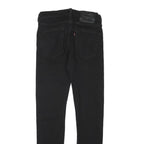 LEVI'S Mens Slim Black Denim Jeans W26 L27 Zip Cotton Blend
