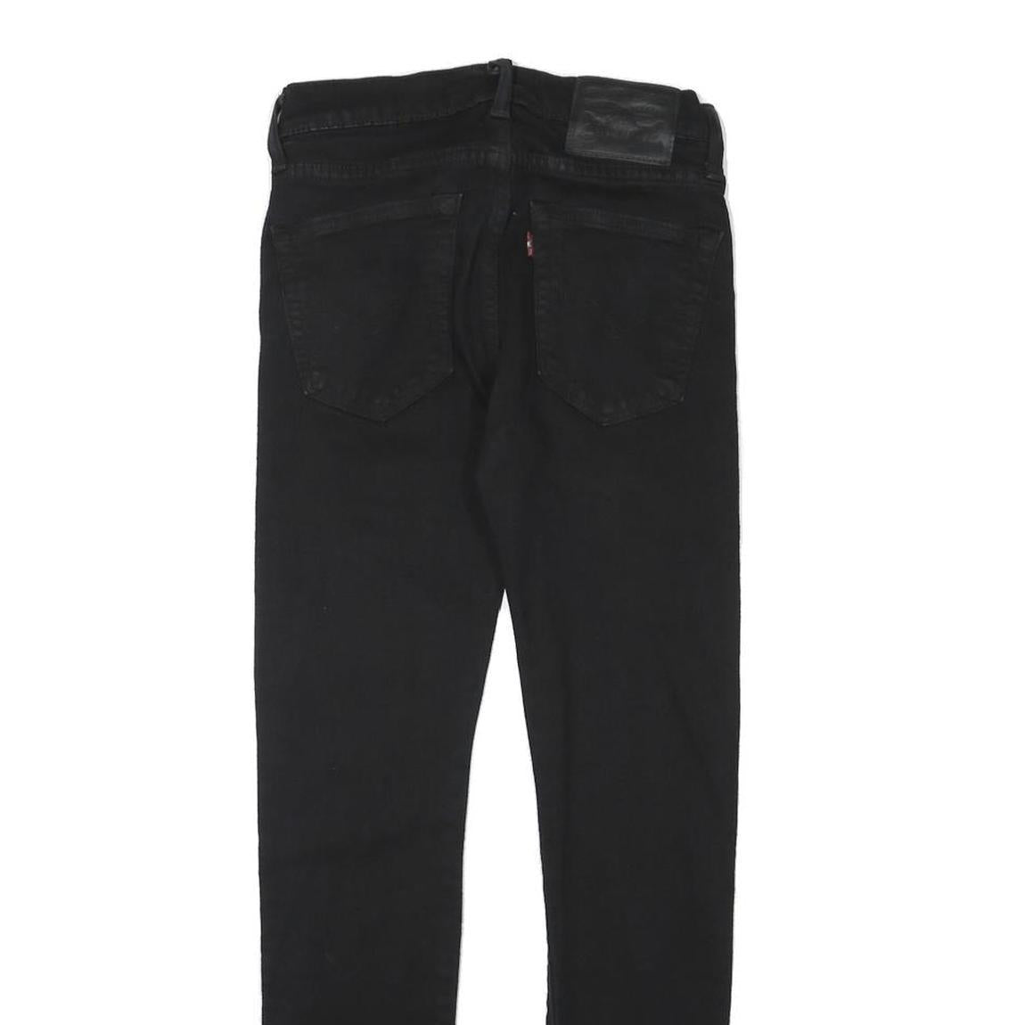 LEVI'S Mens Slim Black Denim Jeans W26 L27 Zip Cotton Blend