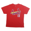 MAJESTIC Mens Red Cardinals Graphic T-Shirt L Short Sleeve Crew Neck Baseball