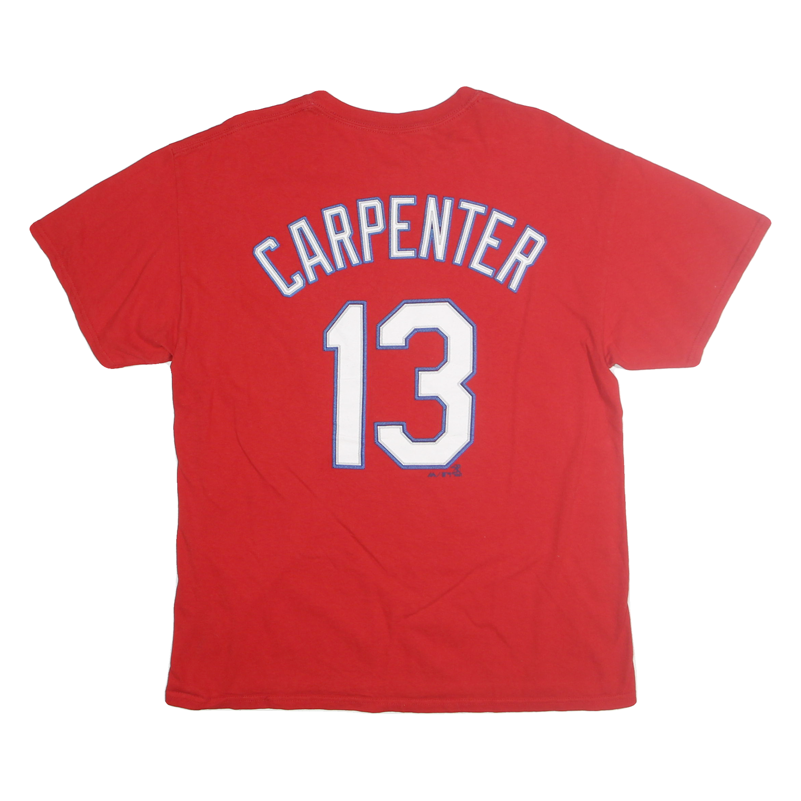 MAJESTIC Mens Red Cardinals Graphic T-Shirt L Short Sleeve Crew Neck Baseball