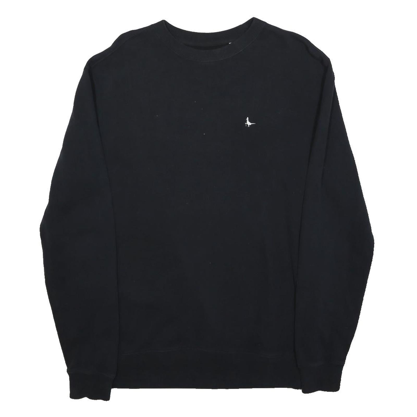 JACK WILLS Mens Black Crew Neck XS Cotton Blend Pullover Sweatshirt Classic Logo