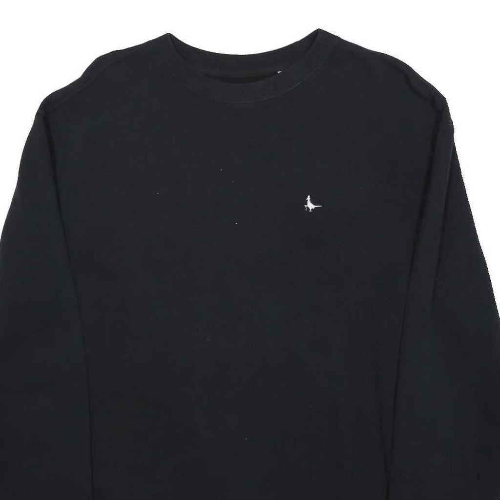 JACK WILLS Mens Black Crew Neck XS Cotton Blend Pullover Sweatshirt Classic Logo